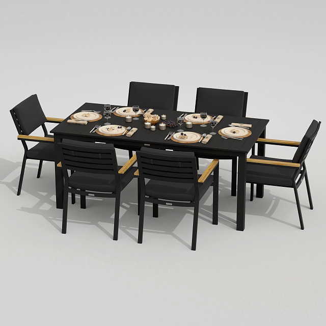 Обеденная группа Ideal Patio Dolla Bonta 180 Цвет: карбон, антрацит 