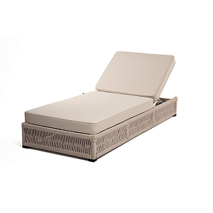 Шезлонг из роупа 4SIS Ривьера Цвет: белый муар, бежевый, садовая мебель