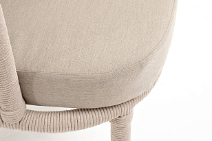 Кресло 4SIS Верона, каркас белый муар, роуп бежевый, ткань бежевая 052, садовая мебель