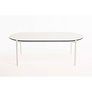 Журнальный стол 4SIS Диего 120х60, каркас белый муар, цвет молочный, садовая мебель