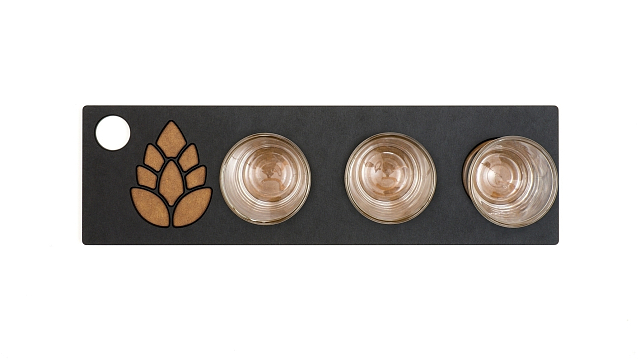 Подставка для стопок Epicurean Flight Servers размер 34х10 см Цвет: графит/орех