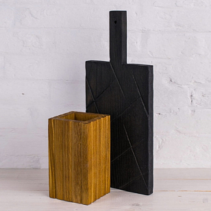 Набор "Хлеб" разделочная доска + ваза Цвет: тёмный + светлый, товары для загородного дома