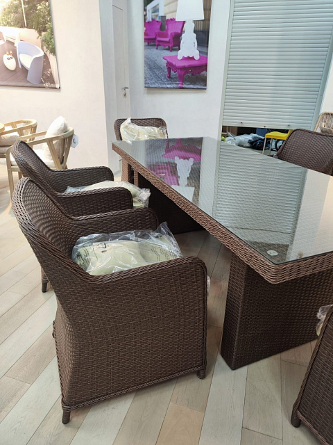 Комплект обеденной плетеной мебели Tagliamento Barcelona 