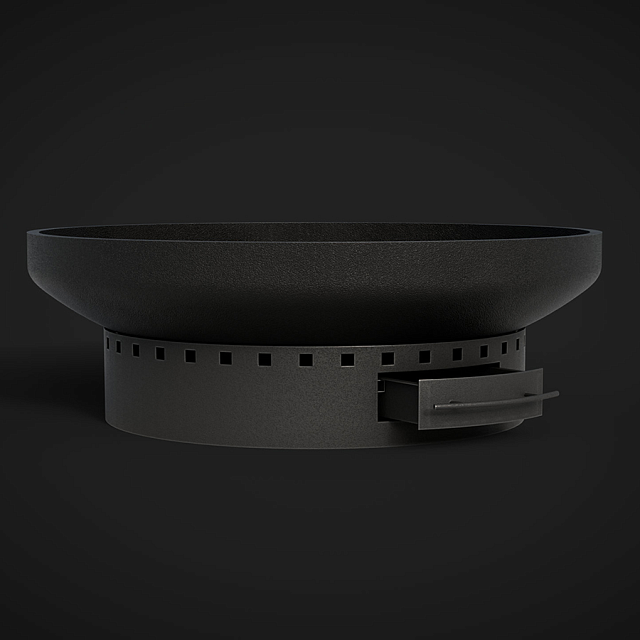 Чугунная чаша на круглом металлическом основании Concretika Iron D 80 с зольником 