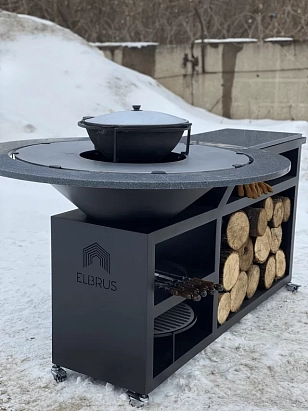 Гриль-очаг Elbrus Home Памир Pro Ø120 (Термостойкая эмаль) для сада