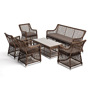 Лаунж-зона 4SIS Асти на 6 персон, цвет коричневый, садовая мебель