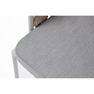 Стул 4SIS Диего, каркас светло-серый муар, роуп бежевый, ткань светло-серая, садовая мебель