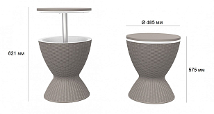 Стол мини-бар пластиковый Tagliamento Belle тортора, садовая мебель