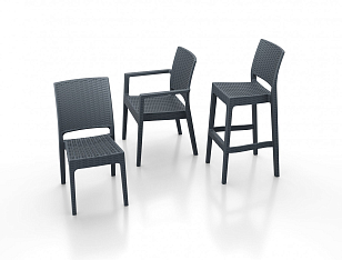 Кресло Siesta Contract Ibiza Цвет: антрацит для дачи Кресло Siesta Contract Ibiza Цвет: антрацит, садовая мебель