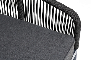 Модуль левый 4SIS Канны, каркас темно-серый муар, роуп темно-серый, ткань темно-серая 027, садовая мебель