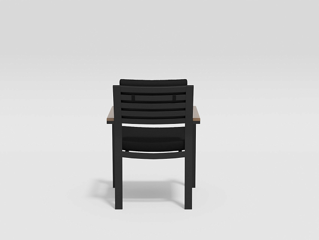 Обеденная зона Gardenini Calma 200 Карбон / Черный со стульями Bella 