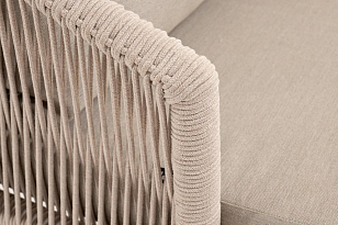 Кресло 4SIS Верона, каркас белый муар, роуп бежевый, ткань бежевая 052, садовая мебель