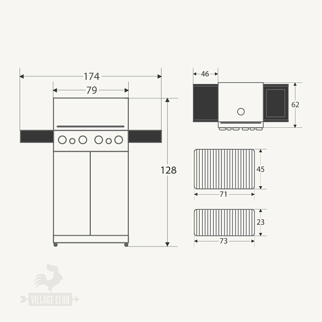 гриль газовый napoleon prestige 500 (стальной, с ик горелкой 3/3)