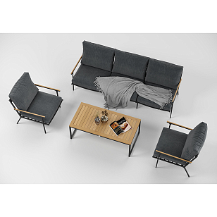 Лаунж зона Gardenini Premium Calma Long Карбон / Антрацит, садовая мебель