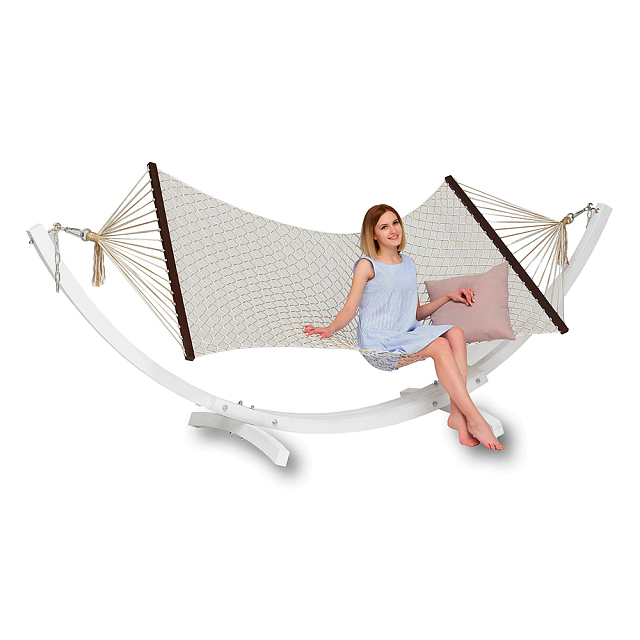 Гамак с каркасом Leda Барский Люкс Цвет: белый