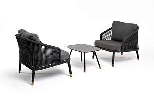 Лаунж-зона 4SIS Верона 5-местная, каркас темно-серый, роуп темно-серый для дачи Лаунж-зона 4SIS Верона 5-местная, каркас темно-серый, роуп темно-серый, садовая мебель