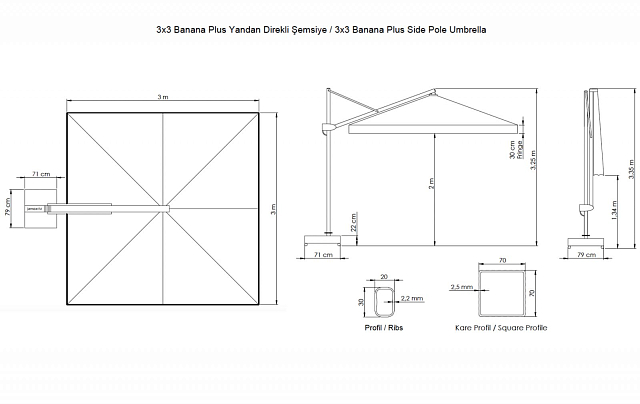 Зонт профессиональный Theumbrella Banana Plus 