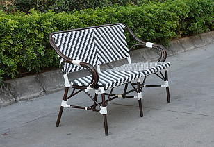 Диван двухместный 4SIS Кабри, цвет черно-белый, садовая мебель