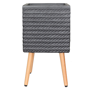 Кашпо Idealist Lite Таун Куб напольное с подставкой 37 Цвет: черный, уличное оборудование