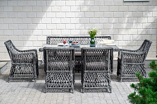 Обеденная группа 4SIS Катания на 6 персон, цвет графит, садовая мебель