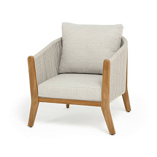 Кресло 4SIS Сидней, каркас бежевый, роуп бежевый, ткань бежевая, садовая мебель