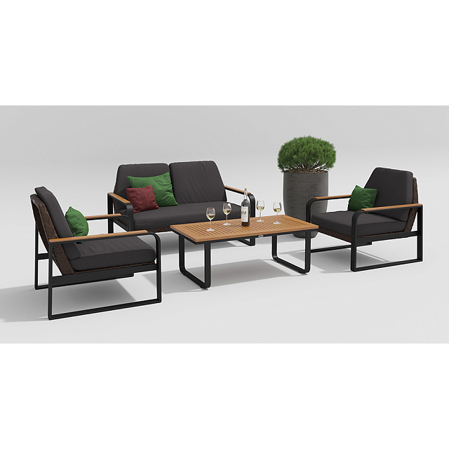 Лаунж зона Gardenini Bella Цвет темно-серый карбон 