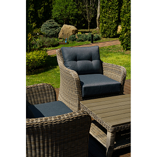 Лаунж зона Lite Venezia (кофейный столик, 2 кресла) Цвет: коричневый, садовая мебель