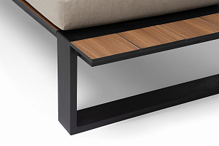 Диван модульный 4SIS Тулон, цвет "дуб", каркас черный муар, ткань бежевая, садовая мебель