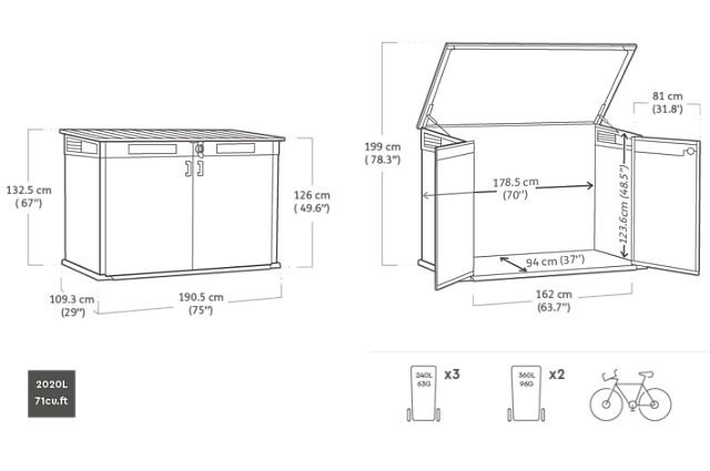 Шкаф уличный Keter Cortina Mega 