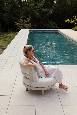 Комплект (пуф и столик) Brafritid Gotland бежевый, алюминий, садовая мебель