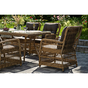 Обеденная группа 4SIS Цесена Цвет: соломенный для дачи Обеденная группа 4SIS Цесена Цвет: соломенный, садовая мебель