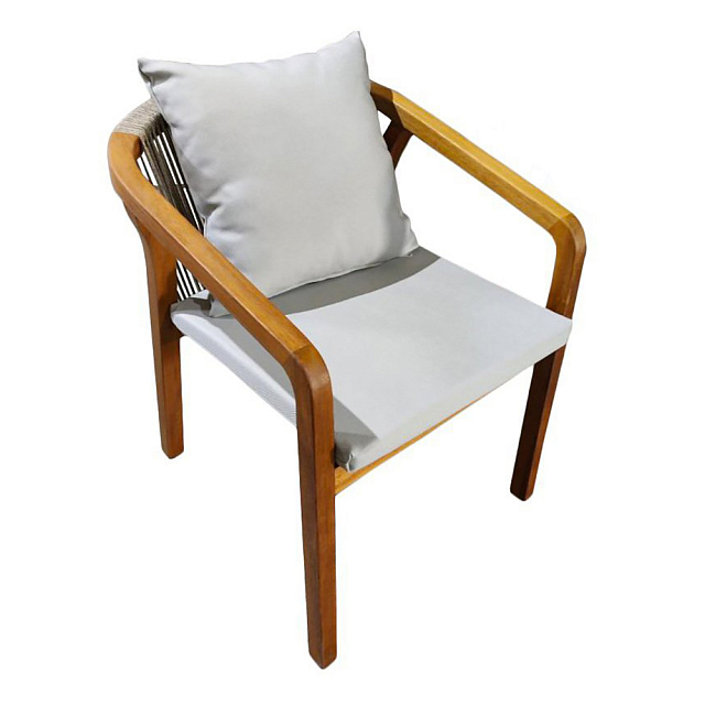 Кресло деревянное с подушками Tagliamento Pablito Цвет: натуральный 