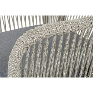 Стул 4SIS Лион из роупа Цвет: темно-серый муар, роуп серый меланж, ткань серая 017, садовая мебель