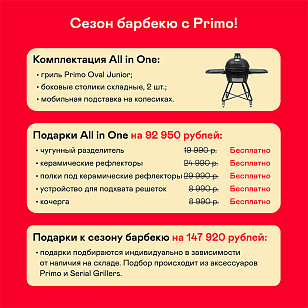 Керамический гриль Primo OVAL 200 AIO (JUNIOR)