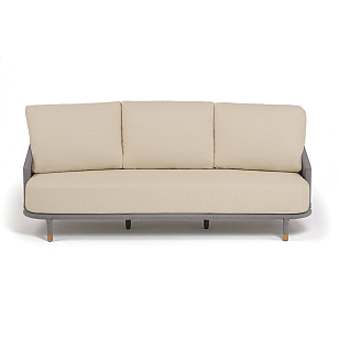 Диван 4SIS Верона 3-местный, каркас светло-серый муар, роуп светло-серый, ткань Mossle светло-бежевая, садовая мебель