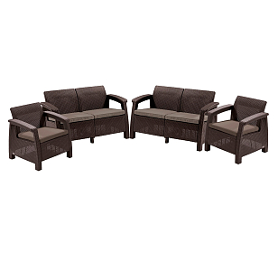 Лаунж зона Keter Corfu Rest коричневый, садовая мебель