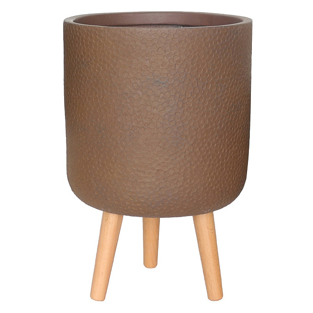 Кашпо Idealist Lite Урбан настольное круглое с подставкой D24 Цвет: кофе 