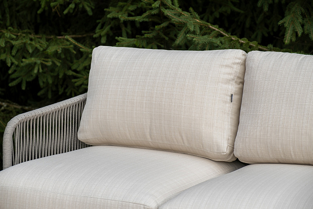 Лаунж-зона 4SIS Альбано 5-местная, 5-местная плетеная из роупа (веревки), каркас алюминиевый светло-серый, роуп серый меланж 