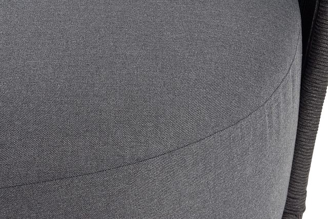 Диван 4SIS Монтелла 3-местный из роупа, каркас алюминий темно-серый (RAL7024) муар, роуп темно-серый круглый, ткань темно-серая 027 