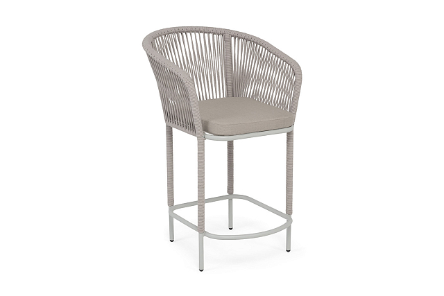 Стул барный 4SIS Марсель, каркас светло-серый, роуп бежевый, ткань Mossle бежевая 