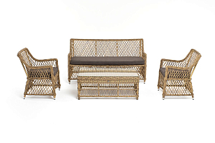 Лаунж-зона 4SIS Асти на 4 персоны, цвет соломенный, садовая мебель