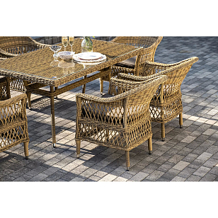 Обеденная группа 4SIS Амароне на 6 персоны, цвет соломенный, садовая мебель