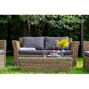 Лаунж-зона 4SIS Капучино Сингл (гиацинт), цвет соломенный для дачи Лаунж-зона 4SIS Капучино Сингл (гиацинт), цвет соломенный, садовая мебель