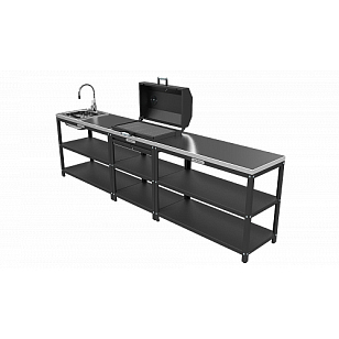 Стол-гриль Grillver с решеткой из чугуна для сада