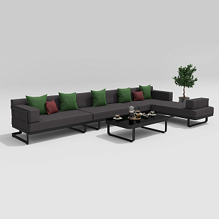 Лаунж зона Gardenini Hacienda Карбон / Антрацит для дачи Лаунж зона Gardenini Hacienda Карбон / Антрацит, садовая мебель