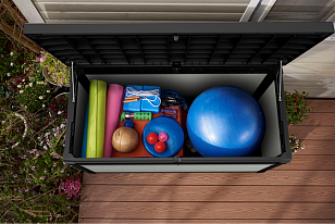 Пластиковый уличный ящик Keter Denali DuoTech Deck 380 л для дачи Пластиковый уличный ящик Keter Denali DuoTech Deck 380 л, садовая мебель