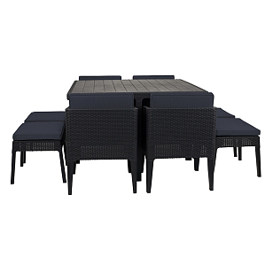 Обеденная группа Keter Columbia 9 set графит, садовая мебель