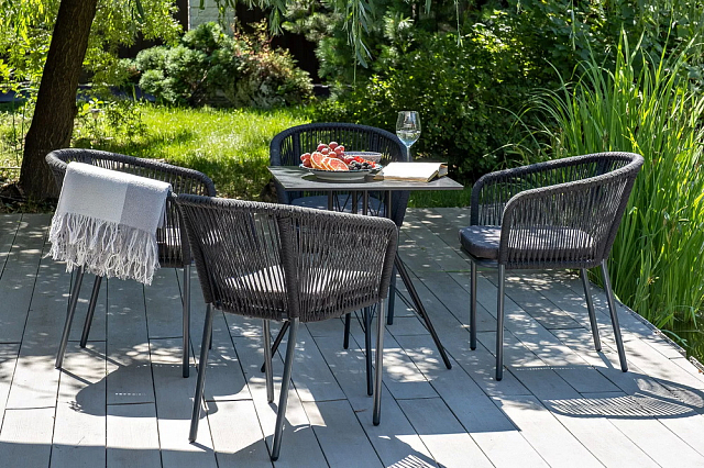 Интерьерный стол 4SIS Конте квадратный 63 Цвет: серый гранит 