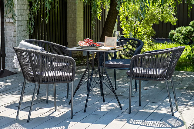 Интерьерный стол 4SIS Конте квадратный 63 Цвет: серый гранит 