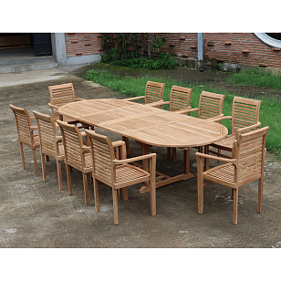 Обеденная группа из тика Lite Magrera, садовая мебель